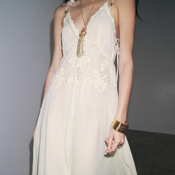 NWT ZARA ZW COLLECTION ASYMMETRIC CROCHET DRESS - Picture 6 of 12